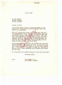 Payment Dispute over Native American Lands: A Letter to Mr. Roy Powell, 1949-07-05