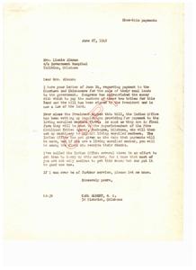 Payment for the Sale of Choctaw and Chickasaw Coal Lands, 1949-06-27