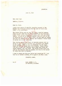 Correspondence on Payment Process for Choctaw and Chickasaw Tribes&#39; Coal Land Sale, 1949-06-23