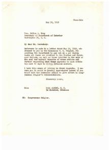 Request for Immediate Distribution of Funds to Choctaw and Chickasaw Nations, 1949-01-01 - 1949-12-31