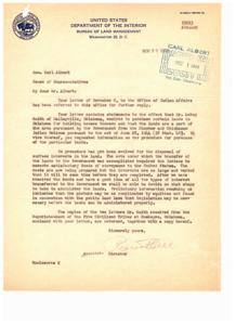 Correspondence Regarding Land Purchase Inquiry in Oklahoma by Mr. LeRoy Smith, 1949-01-01 - 1949-12-31