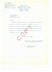 Correspondence Regarding Land Purchase in Haileyville, Oklahoma: 1949, 1949-01-19
