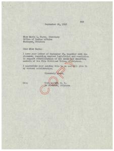 Rehabilitation of the Five Civilized Tribes: A Letter from Carl Albert, M.C., 1949-11-23