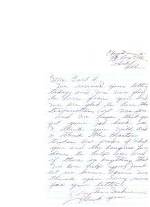 Title: Appreciation for Support: A Letter Exchange, 1970-09-09
