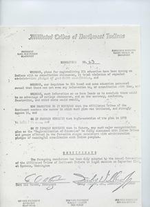 Affiliated Tribes of Northwest Indians: Opposition to the Regionalization of BIA Education Plan, 1970-01-01 - 1970-12-31
