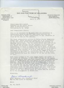 Title: Tribal Dispute Resolution: Sac and Fox Tribe of Oklahoma Judgement Funds, 1969-05-28