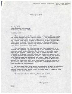 HUD Approval for Construction of Low Rent &amp; Mutual Help Units in Chickasaw Nation of Oklahoma, 1971-01-01 - 1971-12-31