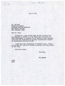 HUD Grants for Chickasaw, Choctaw, and Creek Nations, 1971-07-29
