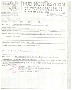 Commendation for Indian Housing Efforts in Oklahoma, 1970-12-20