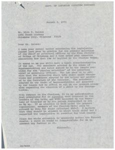 Inquiry Regarding Choctaw Tribal Election and Court Decision, 1971-07-30