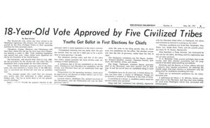 Extension of Registration Deadline for Chickasaw Tribal Election, 1971-03-26