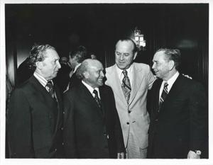 Carl Albert in various poses with unidentified people., 1950-01-01 - 1976-12-31