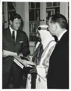 Carl Albert speaking with L.H. Fountain and another unidentified man., 1950-01-01 - 1976-12-31