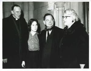 Carl Albert and Mary Frances Albert standing with two others., 1950-01-01 - 1976-12-31