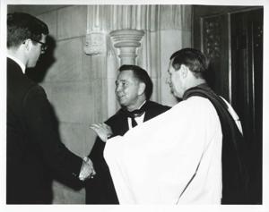 Carl Albert speaking with an unidentified group of men., 1950-01-01 - 1976-12-31
