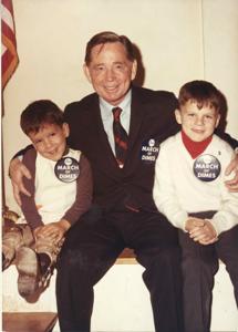 Carl Albert with Tracy Greenwood. March of Dimes, 1969, 1969-01-01 - 1969-12-31