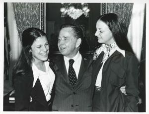 Carl Albert standing with two pages., 1950-01-01 - 1976-12-31