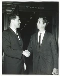 Jed Johnson, Jr. posing with an unidentified man., 1950-01-01 - 1976-12-31