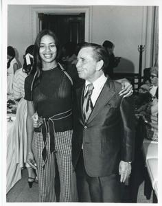 Carl Albert posing with Sherry Tonubbee Stewart., 1950-01-01 - 1976-12-31