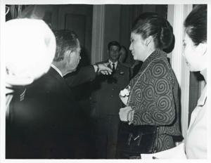 Imelda Marcos of the Philippines speaking with Carl Albert during her visit to the U.S. on January 18, 1973, 1973-01-18