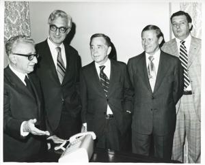 Carl Albert, President Leone of Italy, John Volpe, and others. September 26, 1974, 1974-09-26