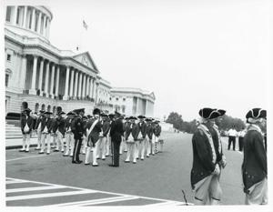 Several unidentified men standing in front of the Capitol., 1973-01-01 - 1976-12-31