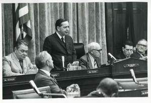 Carl Albert speaking at an unidentified function., 1950-01-01 - 1976-12-31