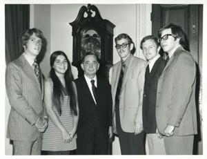Carl Albert with several unidentified people., 1950-01-01 - 1976-12-31