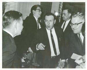 Carl Albert talking with several unidentified people., 1950-01-01 - 1976-12-31