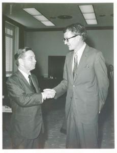 Carl Albert with unidentified men., 1950-01-01 - 1976-12-31