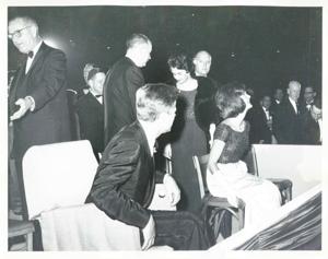 Lyndon B. Johnson, John F. Kennedy, Jacqueline Kennedy and others. Carl Albert is in the background., 1950-01-01 - 1976-12-31