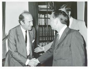 Carl Albert with unidentified men., 1950-01-01 - 1976-12-31