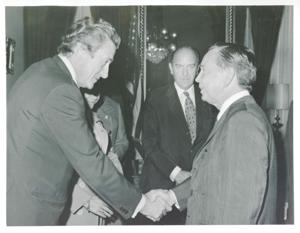 Carl Albert with unidentified men., 1950-01-01 - 1976-12-31