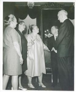 John W. McCormack, Carl Albert, and Gerald R. Ford talking with three unidentified women. (Ford not shown in 2352), 1950-01-01 - 1976-12-31