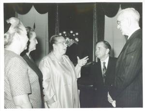 John W. McCormack, Carl Albert, and Gerald R. Ford talking with three unidentified women. (Ford not shown in 2352), 1950-01-01 - 1976-12-31