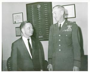 Carl Albert in various poses with unidentified people., 1950-01-01 - 1976-12-31