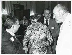 Carl Albert with unidentified people at his birthday party, 1976, 1976-05-10