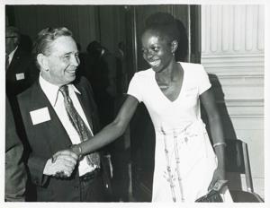 Carl Albert with unidentified people at his birthday party, 1976, 1976-05-10