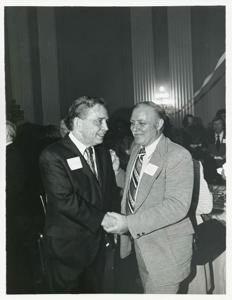 Carl Albert with various unidentified people at his birthday party, 1976, 1976-05-10