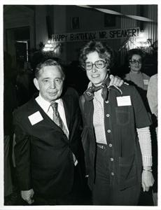 Carl Albert with unidentified people at his birthday party, 1976, 1976-05-10
