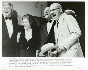 President Gerald R. Ford with James Whitmore at the opening of Give em Hell, 1950-01-01 - 1976-12-31