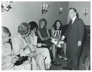 Carl Albert speaking with unidentified women., 1950-01-01 - 1976-12-31