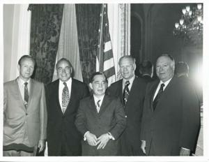 Carl Albert, Gerald R. Ford, and three other men., 1950-01-01 - 1976-12-31