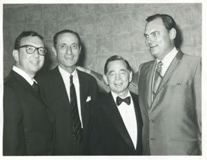 Carl Albert posing with Raymond Gary, Julian Rothbaum, and Gene Stipe., 1950-01-01 - 1976-12-31