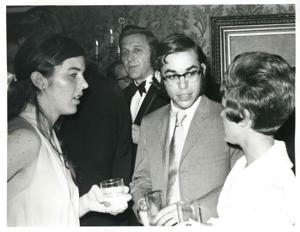 Unidentified people speaking to one another., 1950-01-01 - 1976-12-31