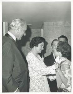 Lyndon B. Johnson, Lady Bird Johnson and Mary Albert speaking to one another., 1950-01-01 - 1976-12-31