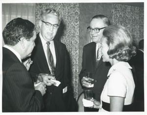 Carl Albert speaking with two unidentified men., 1950-01-01 - 1976-12-31