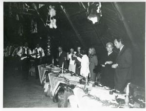 Mary Albert with several other people during the House delegation trip to USSR, Romania, Yugoslavia. August 1975, 1975-08-04
