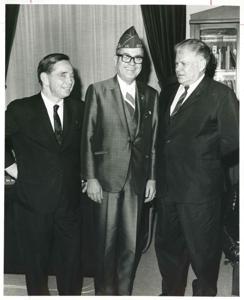 Carl Albert and Olin Teague posing with an unidentified man., 1950-01-01 - 1976-12-31