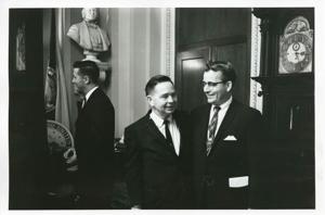 Carl Albert standing with an unidentified man., 1950-01-01 - 1976-12-31